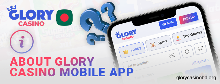 Information about the Glory Casino app - details