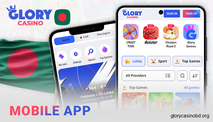 Glory Casino app for iOS and Android - download and play