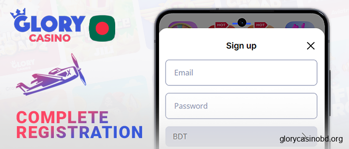 Create an account in the Glory Casino Aviator app or log in