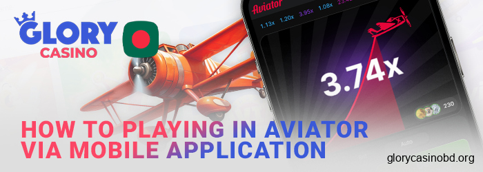 How to play Aviator via the Glory Casino mobile app