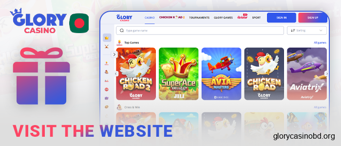 Visit the Glory Casino Bangladesh website