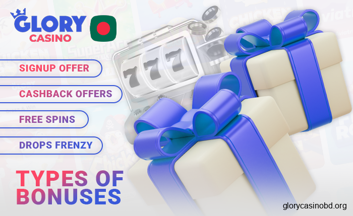 What bonuses can a player receive at Glory Casino