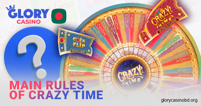 Key points about the Crazy Time live game at Glory Casino