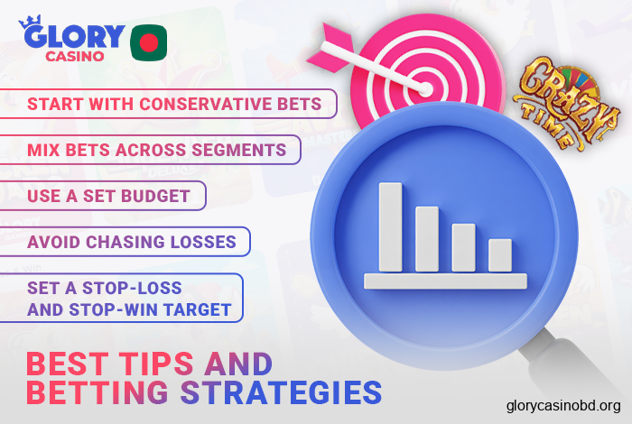 The best strategies for betting on Crazy Time live at Glory Casino