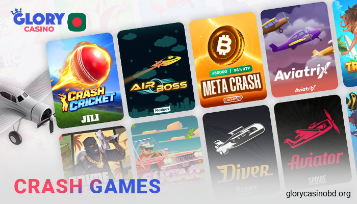 Crash games for Glory Casino users - Aviator, JetX, and others