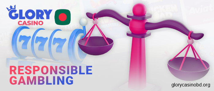 Signs of responsible gaming at Glory Casino