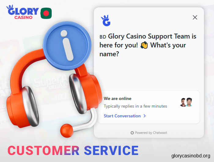 Ways to contact Glory Casino support agents